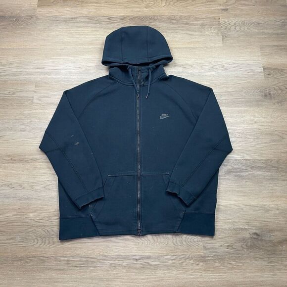 Nike Hoodie Mens 2XL Black Tech Fleece Full Zip Swoosh - Picture 1 of 16